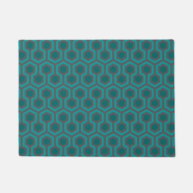 Paillasson Motif Abstrait Turquoise Turquoise Green des année (Devant)