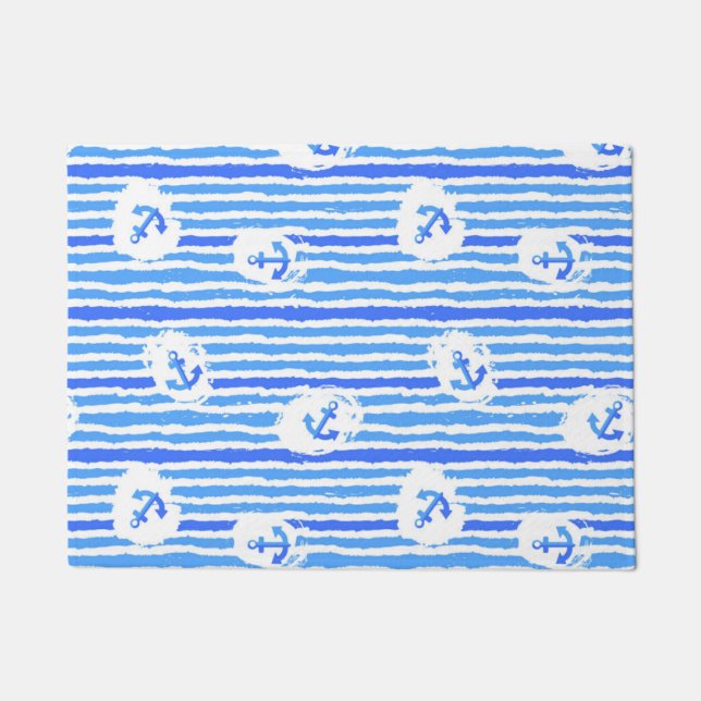 Paillasson Motif Ancre d'aquarelle 1 (Devant)