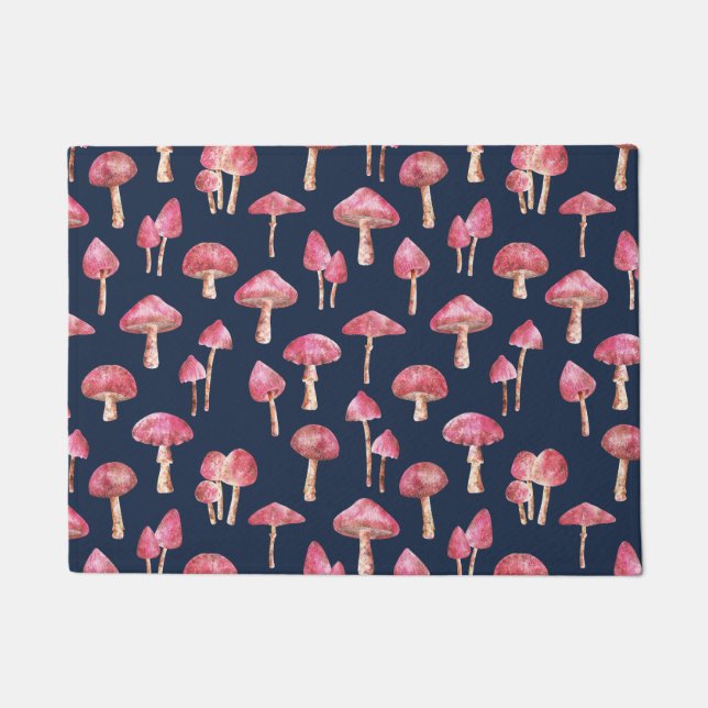 Paillasson Motif aquarelle de champignons (Devant)