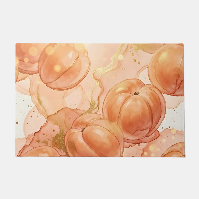 Paillasson Motif aquarelle pêche dorée (Devant)