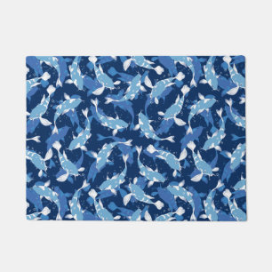 Paillasson Motif aquatique bleu - Koi Fish