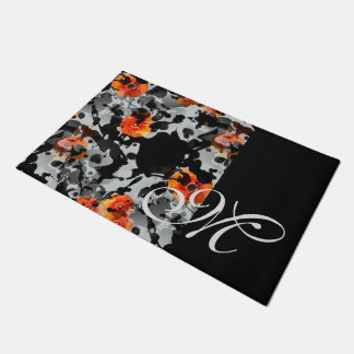 Paillasson MOTIF BLACK INK & POPPIES + votre backgr. & idées