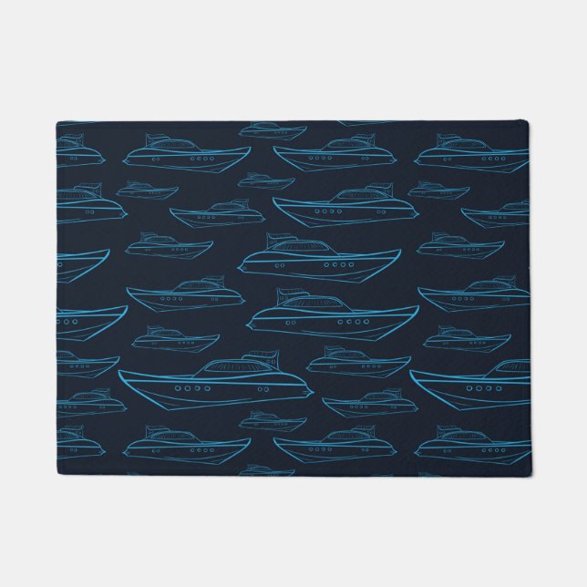 Paillasson Motif bleu de yacht (Devant)