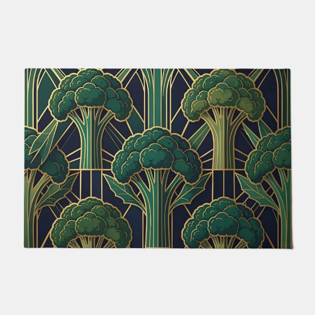 Paillasson Motif Brocoli Art Déco (Devant)