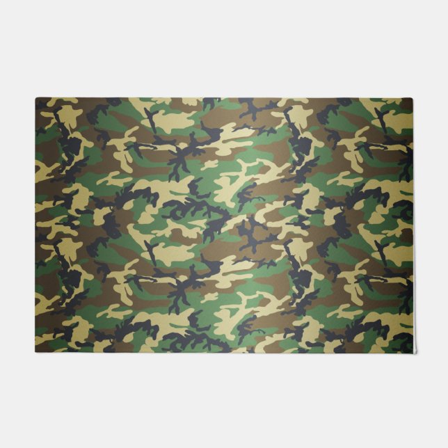 Paillasson Motif Camouflage de Woodland (Devant)