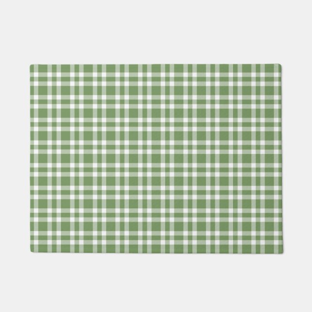 Paillasson Motif carreaux vert blanc (Devant)