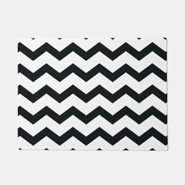 Paillasson Motif Chevron noir et blanc (Devant)