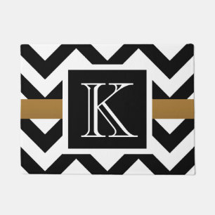 Paillasson Motif Chevron noir et blanc