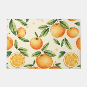Paillasson Motif Citron Oranges Aquarelle
