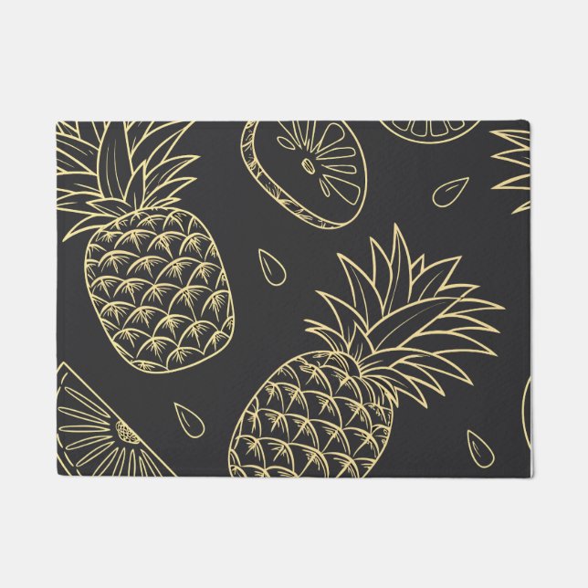Paillasson Motif Citron Tropical Ananas (Devant)