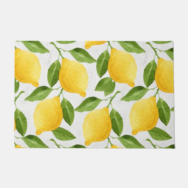 Paillasson Motif citrons aquarelle (Devant)