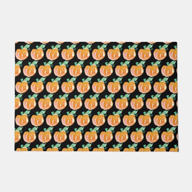 Paillasson Motif Citrouille Halloween Hand Watercolore (Devant)