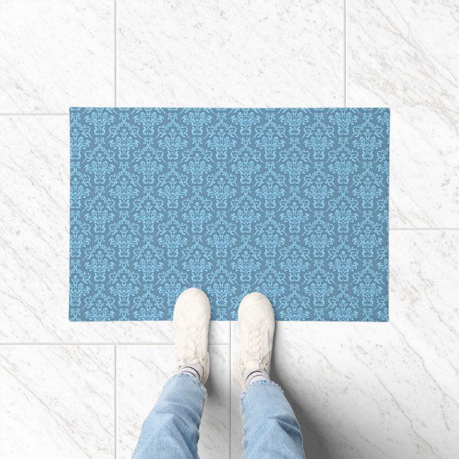Paillasson Motif damassé bleu (Intérieur)
