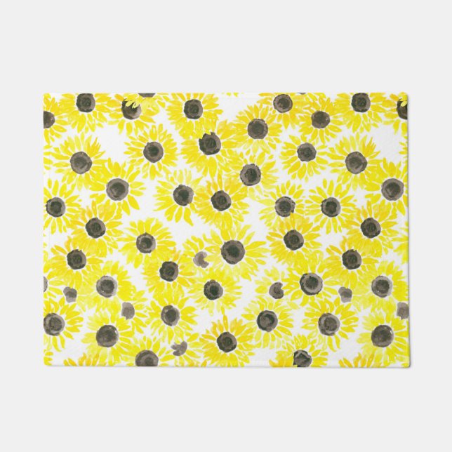 Paillasson Motif d'aquarelle des tournesols (Devant)