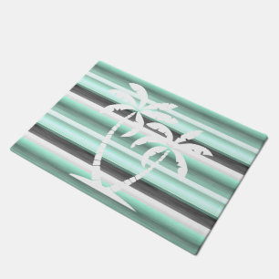 Paillasson Motif d'aquarelle gris vert pastel