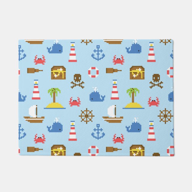 Paillasson Motif d'art maritime Pixel (Devant)