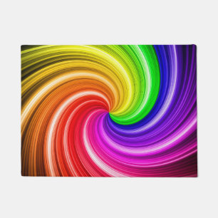 Paillasson Motif d'art Spiral Colorful Tie Dye Rainbow Swirl
