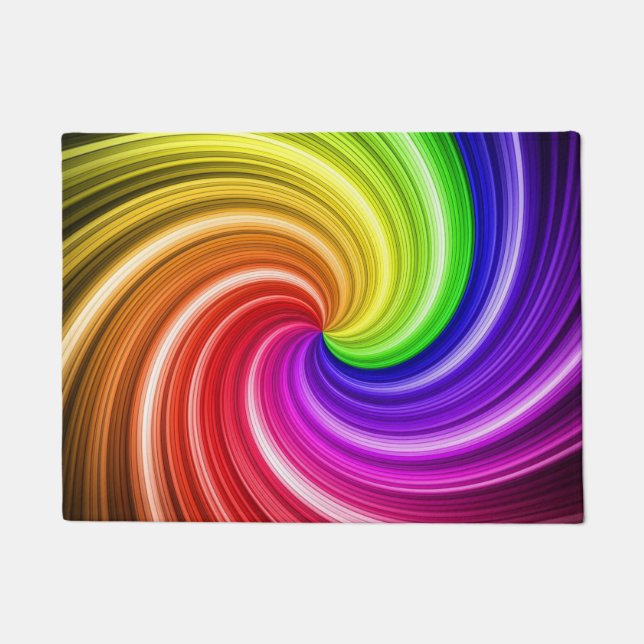Paillasson Motif d'art Spiral Colorful Tie Dye Rainbow Swirl (Devant)