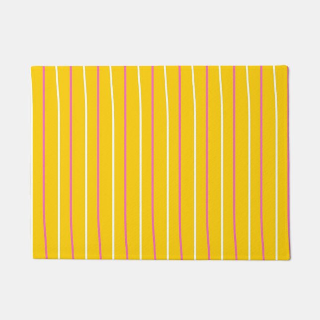 Paillasson Motif de bande verticale jaune (Devant)