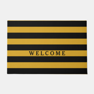 Paillasson Motif de bandes jaunes noires {choisissez votre co