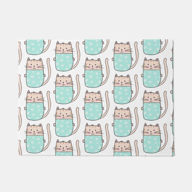 Paillasson Motif de chat amusant (Devant)
