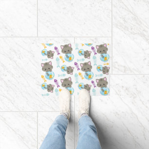 Paillasson Motif De Chats, Chats Mignons, Chatons, Poisson