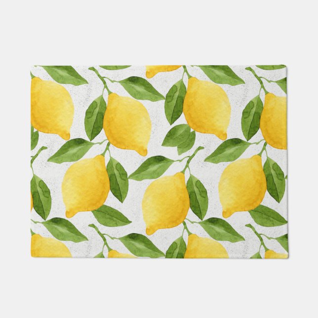 Paillasson Motif de citrons d'aquarelle (Devant)