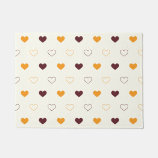 Paillasson Motif de cœur avec des cœurs orange et marron