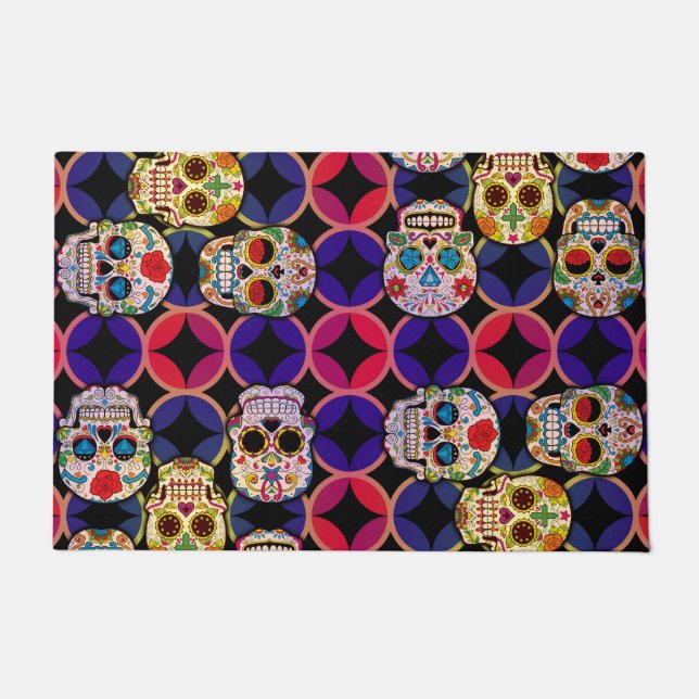 Paillasson Motif de crânes de sucre (Devant)