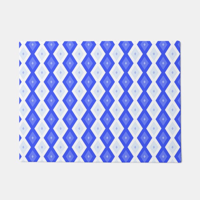 Paillasson Motif de diamant bleu royal (Devant)
