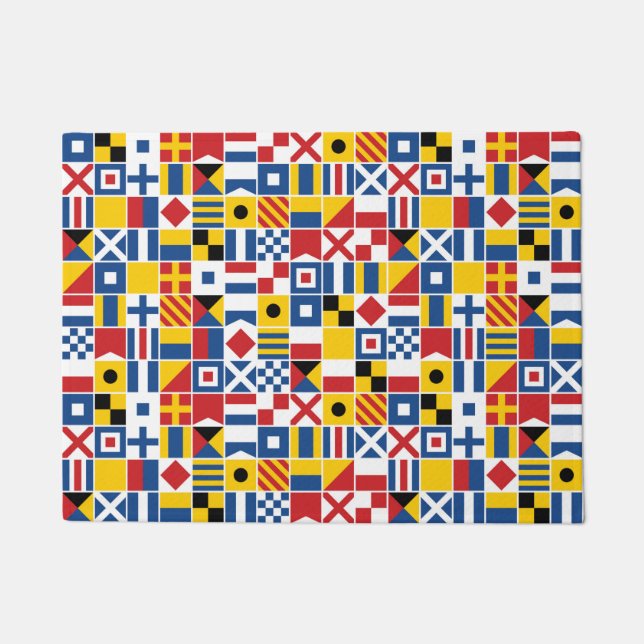 Paillasson Motif de drapeaux de signal nautique (Devant)