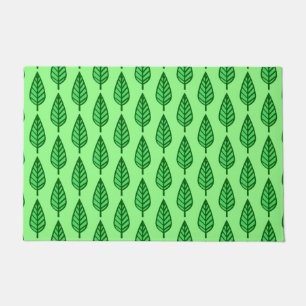 Paillasson Motif de feuille de hêtre, nuances de vert