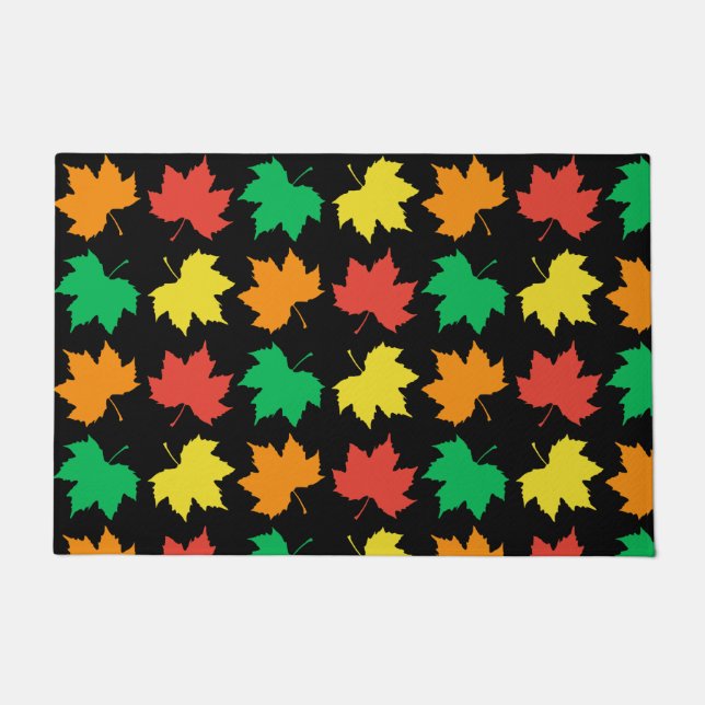 Paillasson Motif de feuilles d'érable colorées (Devant)