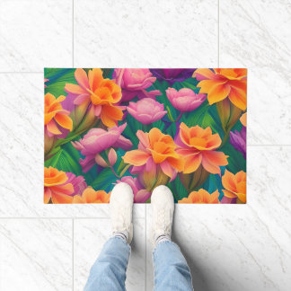 Paillasson Motif de fleurs tropicales hawaïennes