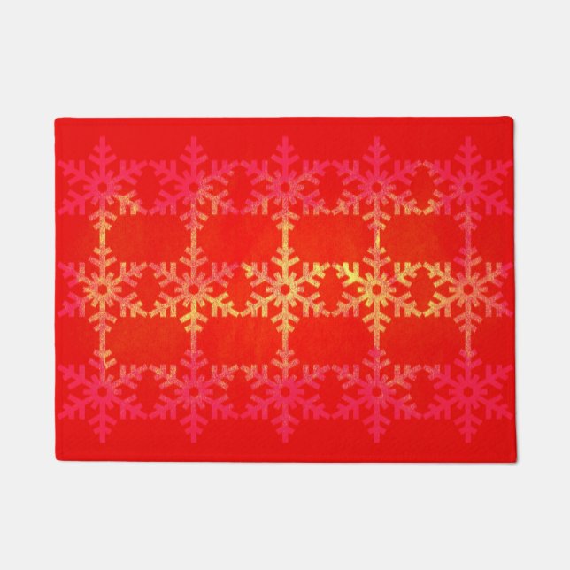 Paillasson Motif de flocon de neige de Noël (Devant)