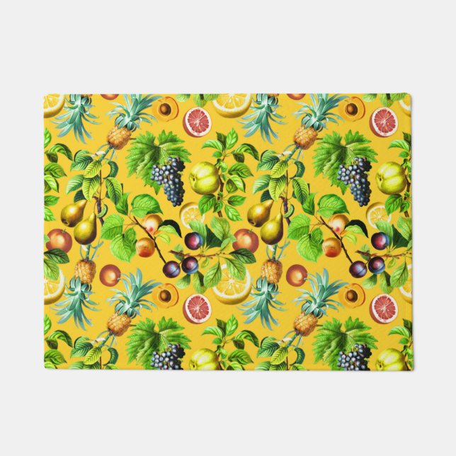 Paillasson Motif de fruits sur fond jaune (Devant)