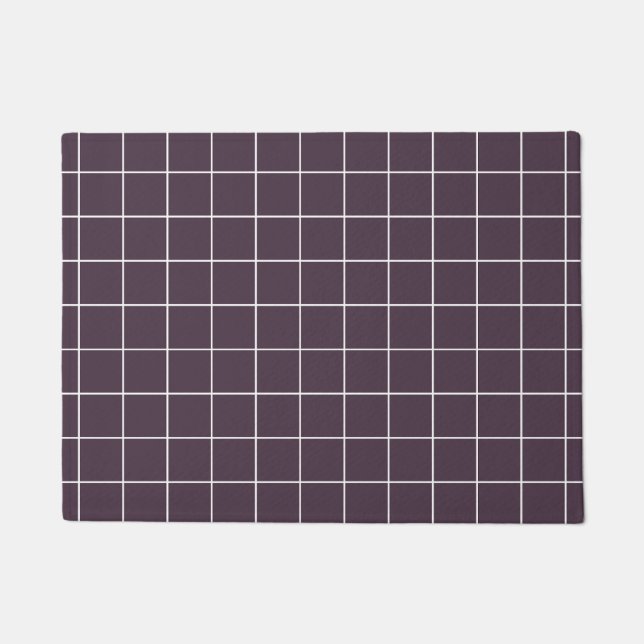 Paillasson Motif de grille arrière - plan de couleur violet f (Devant)