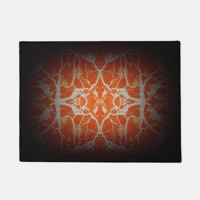 Paillasson Motif de kaléidoscope orange (Devant)