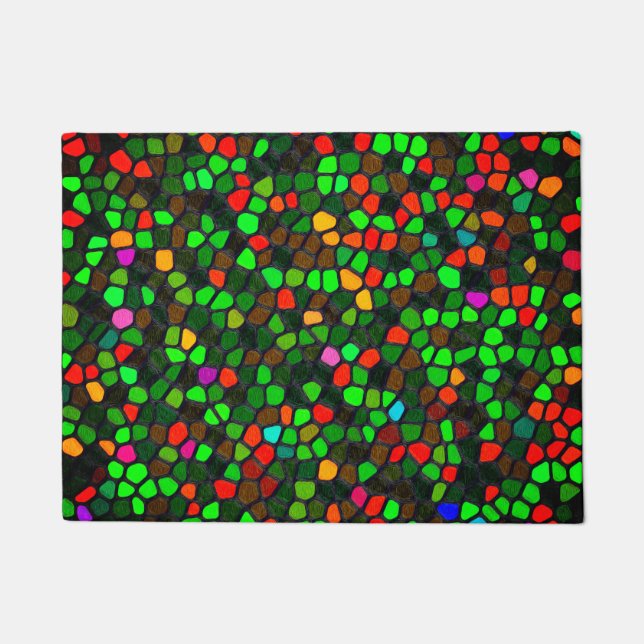 Paillasson Motif de mosaïque coloré multicolore (Devant)