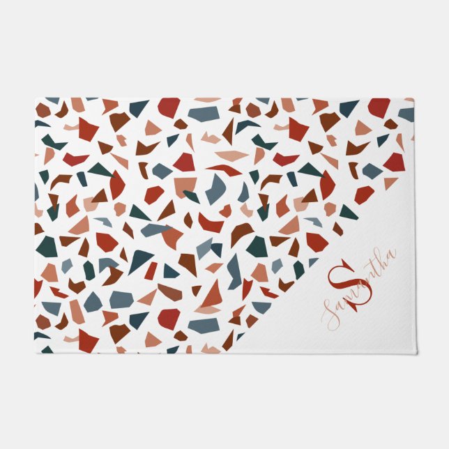 Paillasson Motif de mosaïque moderne Terrazzo (Devant)