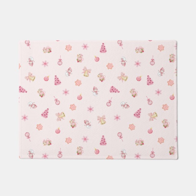 Paillasson Motif de Noël Rose Cosy (Devant)