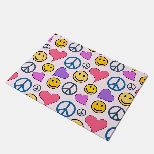 Paillasson Motif de Peace Love Laugh (Incliné)