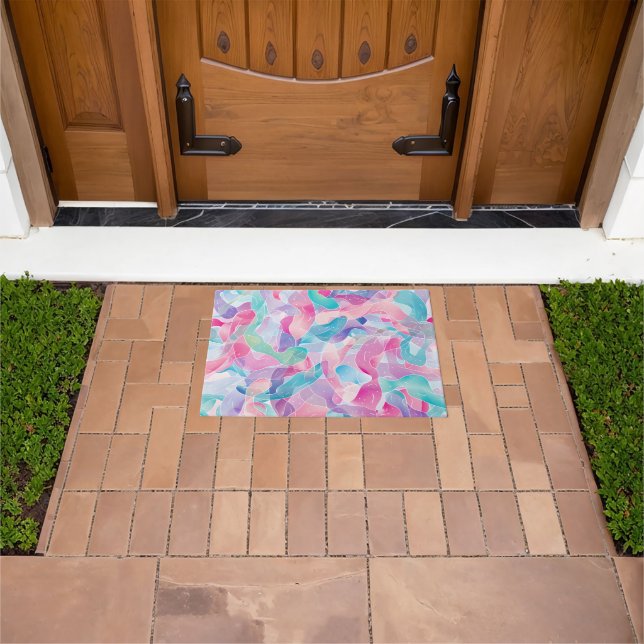 Paillasson Motif de ruban abstrait pastel (De plein air)