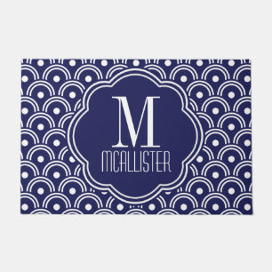 Paillasson Motif de style japonais de bleu marine