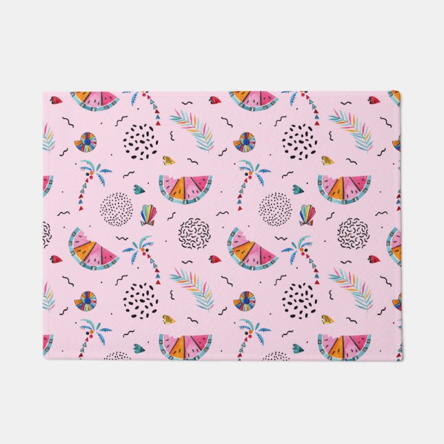 Paillasson Motif de style Pink Memphis (Devant)