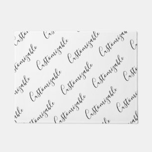 Paillasson Motif de texte de script moderne modifiable Noir