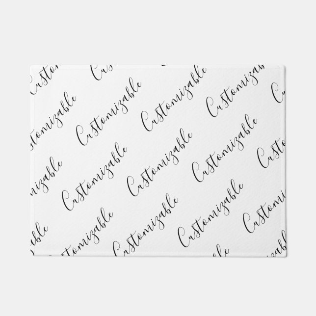Paillasson Motif de texte de script moderne modifiable | Noir (Devant)