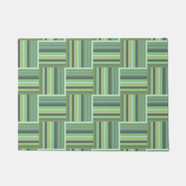 Paillasson Motif de tissage à rayures vert olive (Devant)