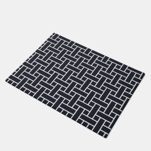 Paillasson Motif de tissage japonais dans bleu-foncé