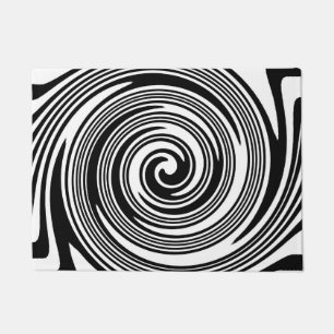 Paillasson Motif de tourbillonnement noir et blanc